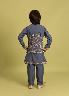 Blue Viscose Kurta & Pajama Set