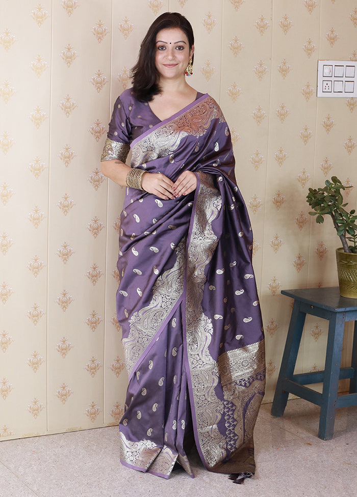 Grey Spun Silk Saree With Blouse Piece