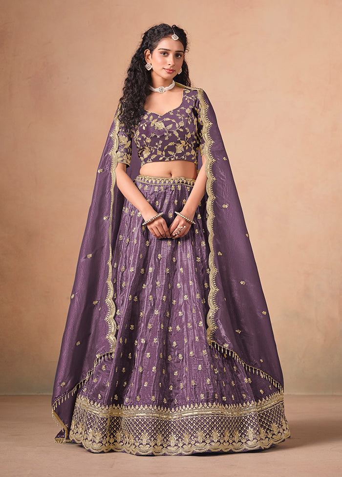 Lavender Blended Silk Lehenga Set