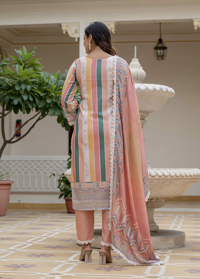 3 Pc Multicolor Silk Suit Set