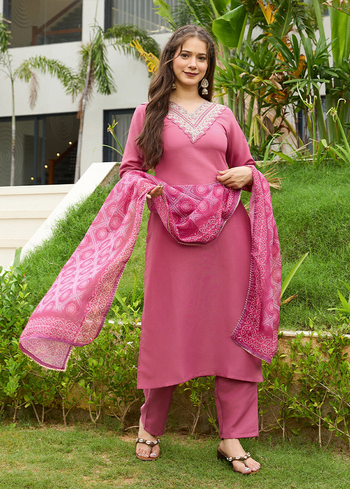 3 Pc Multicolor Silk Suit Set