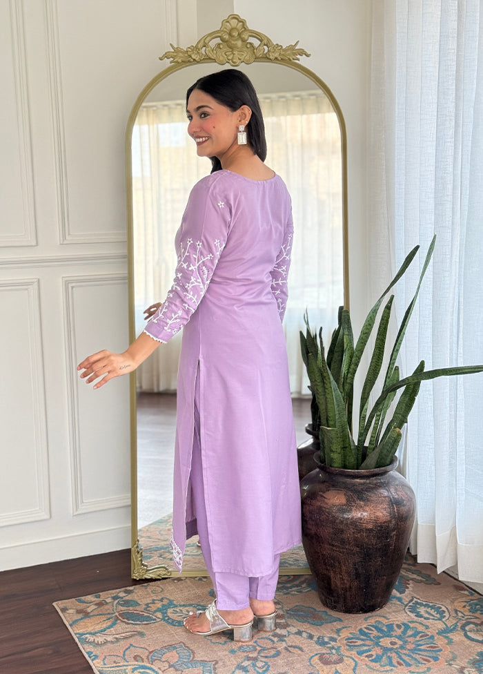3 Pc Lavender Silk Suit Set