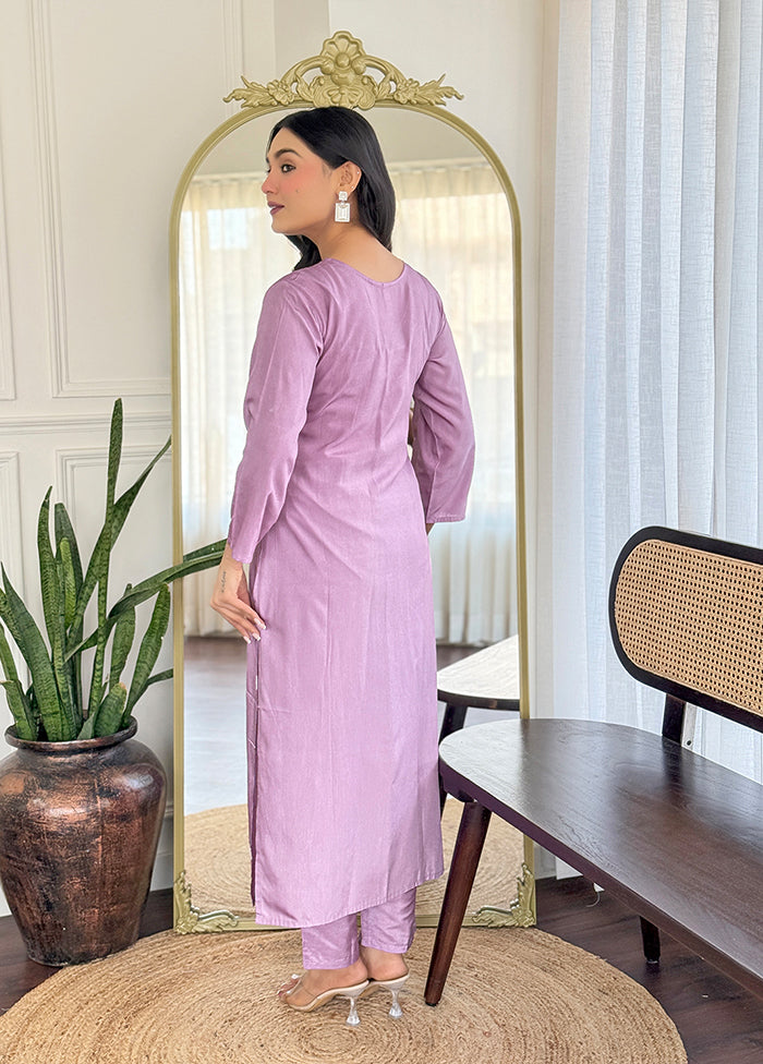 3 Pc Lavender Silk Suit Set