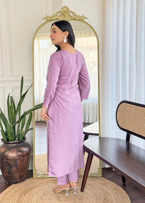 3 Pc Lavender Silk Suit Set