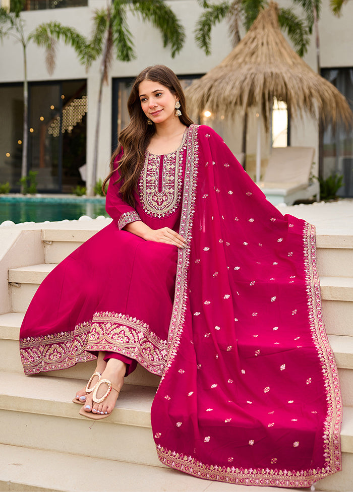 3 Pc Pink Silk Suit Set