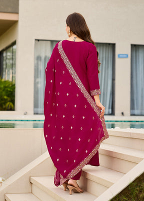 3 Pc Pink Silk Suit Set