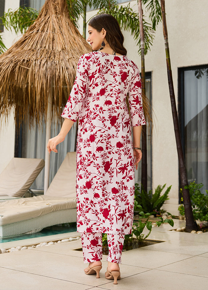 3 Pc Maroon Silk Suit Set