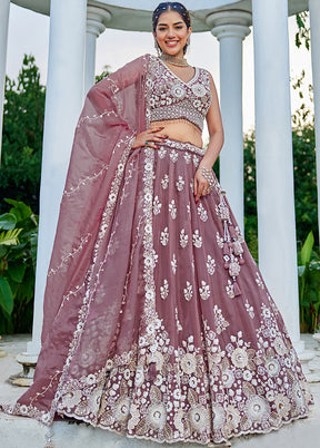 Lavender Blended Silk Ready to wear Lehenga Set