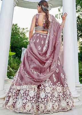 Lavender Blended Silk Ready to wear Lehenga Set