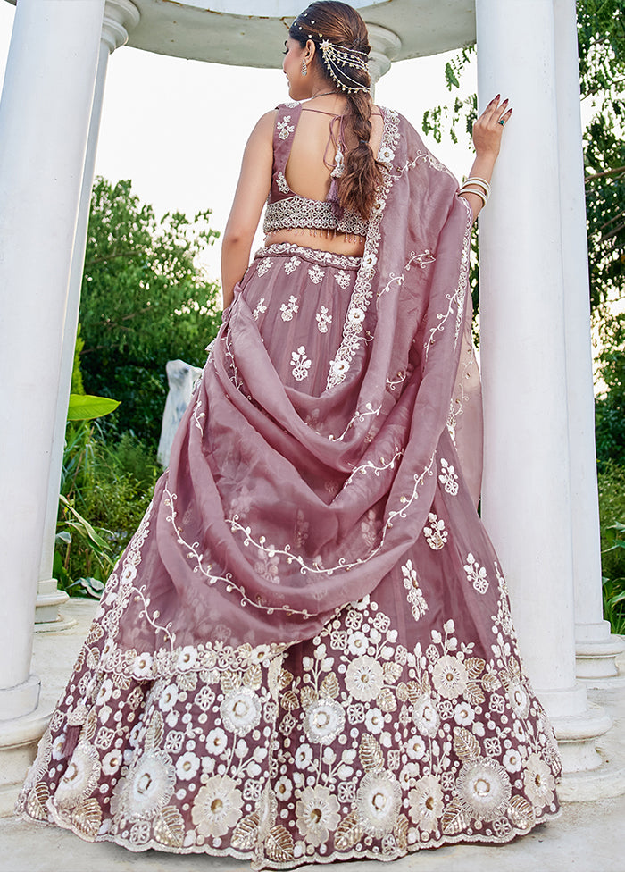 Lavender Blended Silk Ready to wear Lehenga Set