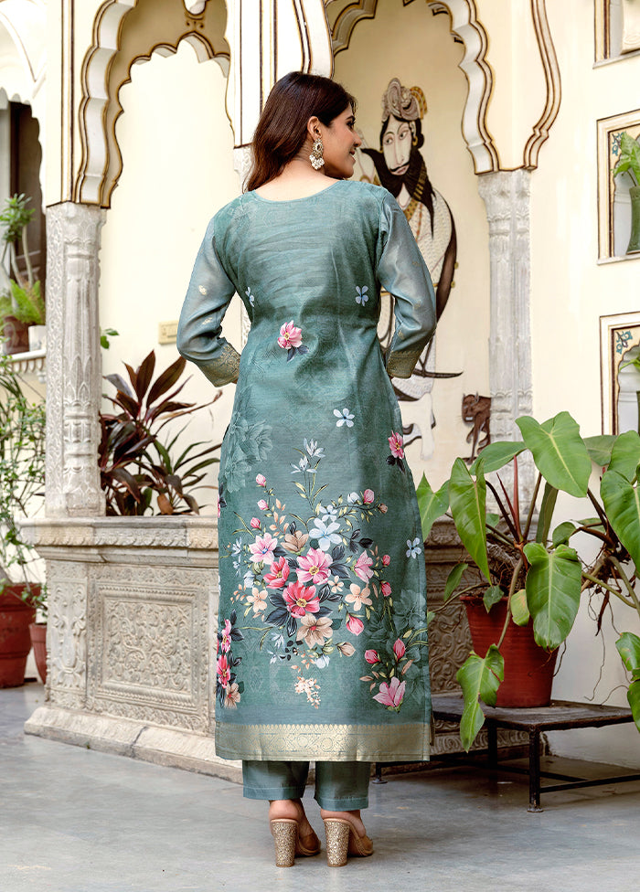 3 Pc Grey Cotton Suit Set