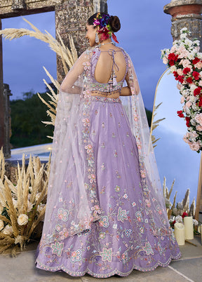 Lavender Blended Silk Lehenga Set