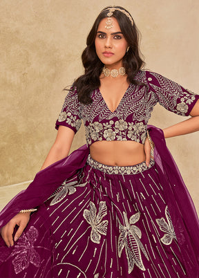 Multicolor Blended Silk Lehenga Set