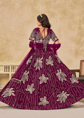 Multicolor Blended Silk Lehenga Set