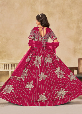 Pink Blended Silk Lehenga Set