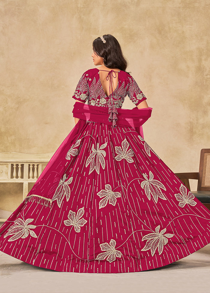 Pink Blended Silk Lehenga Set