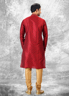 Maroon Silk Kurta & Pajama Set