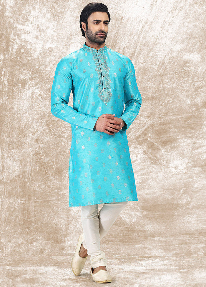 Blue Silk Kurta & Pajama Set
