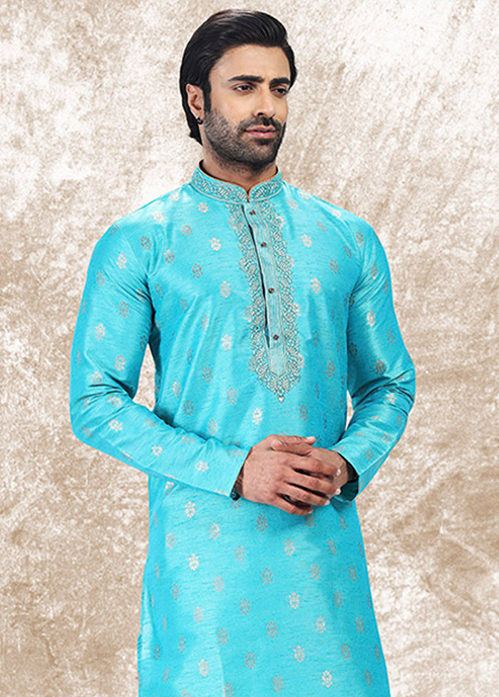Blue Silk Kurta & Pajama Set