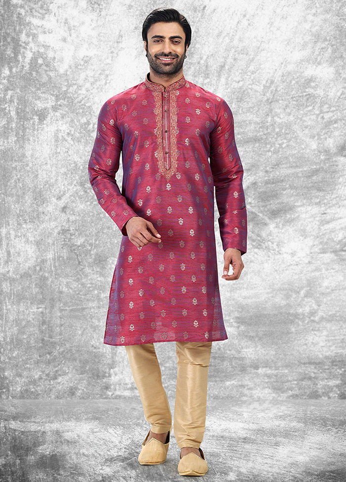 Pink Silk Kurta & Pajama Set