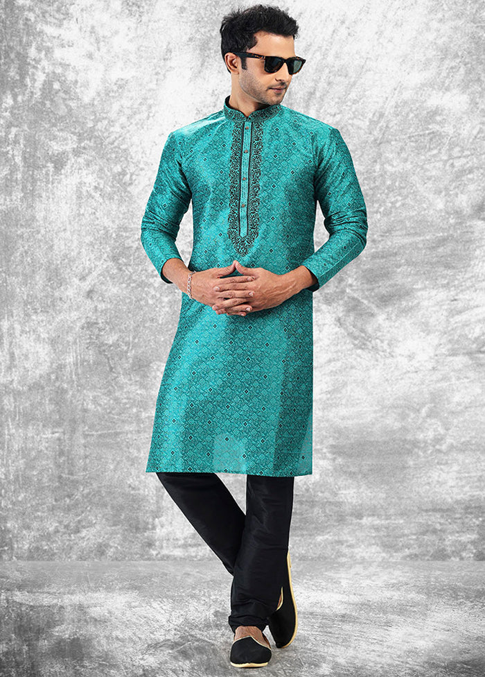 Blue Silk Kurta & Pajama Set