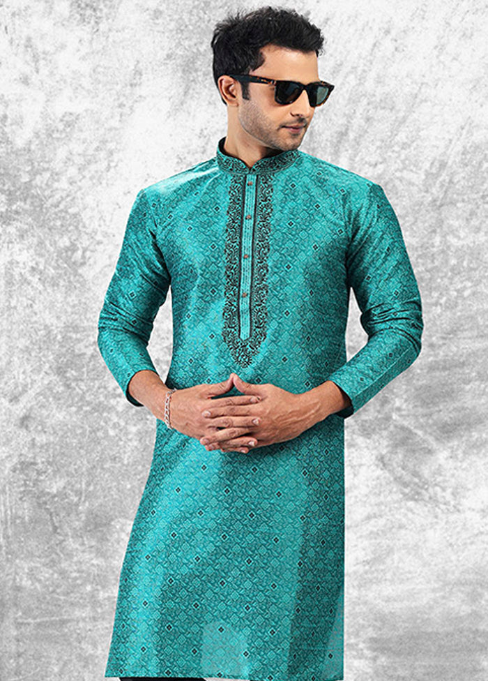 Blue Silk Kurta & Pajama Set
