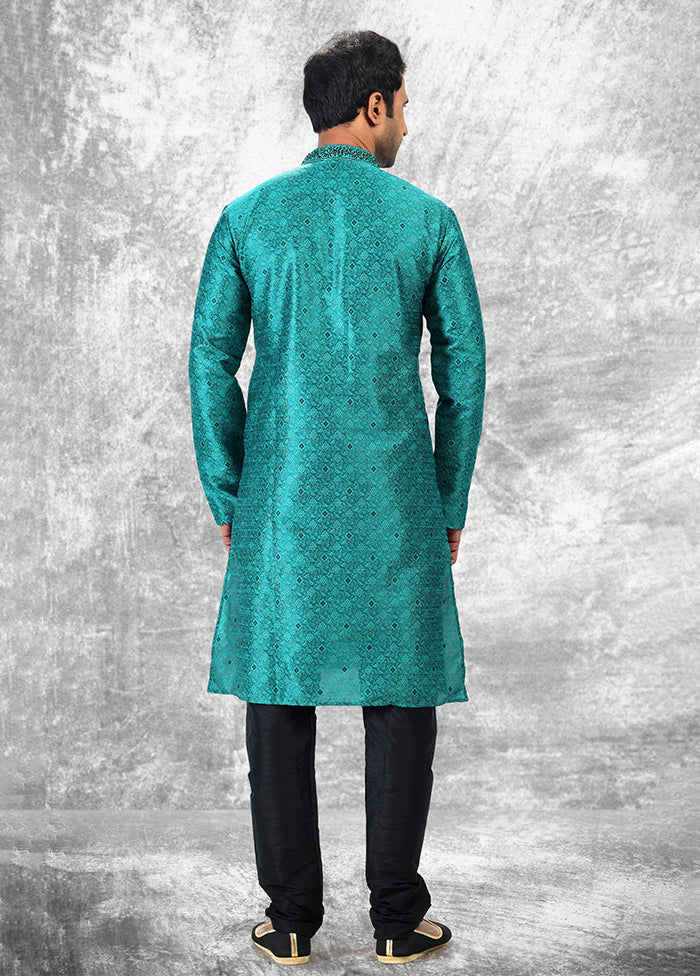 Blue Silk Kurta & Pajama Set