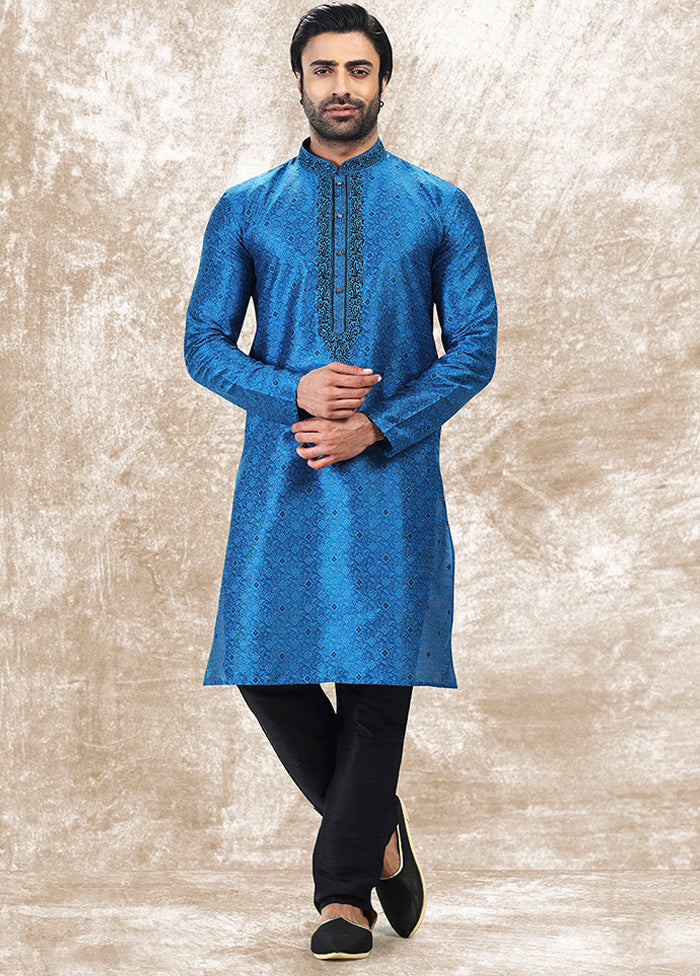 Blue Silk Kurta & Pajama Set