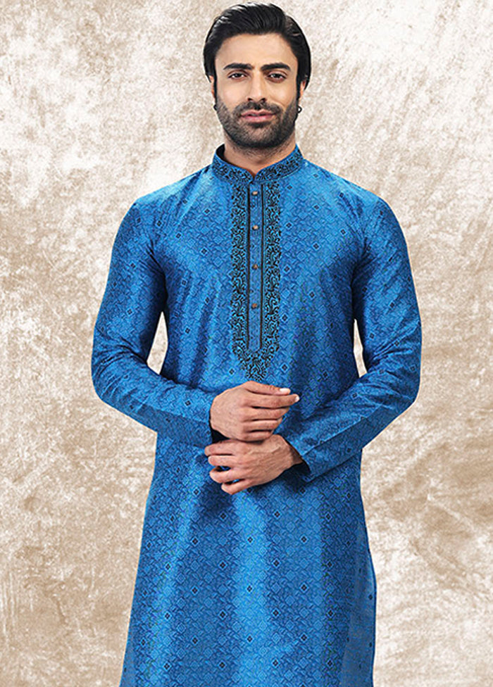 Blue Silk Kurta & Pajama Set