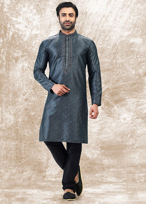 Grey Silk Kurta & Pajama Set