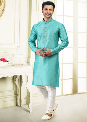 Blue Silk Kurta & Pajama Set