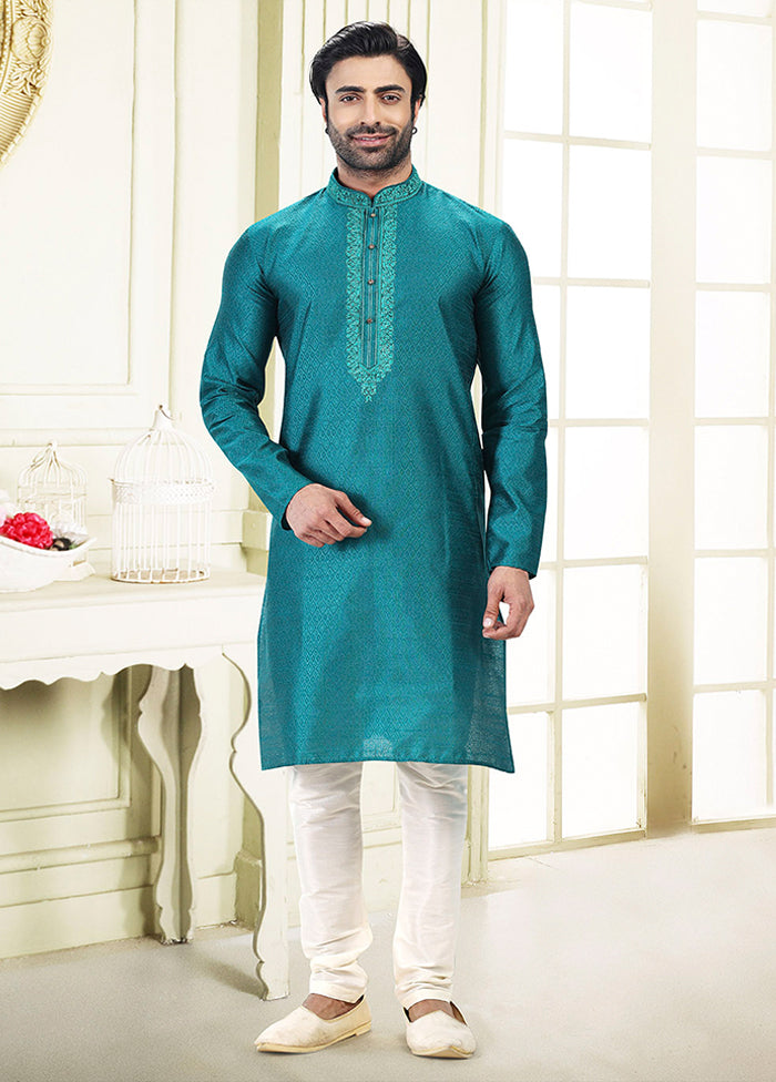 Blue Silk Kurta & Pajama Set