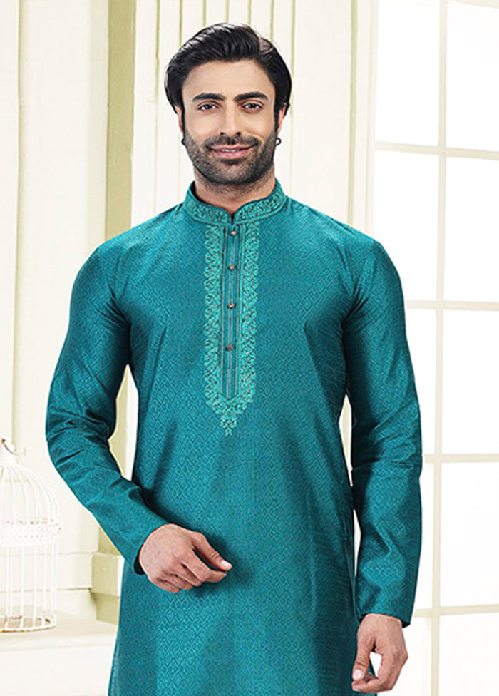 Blue Silk Kurta & Pajama Set