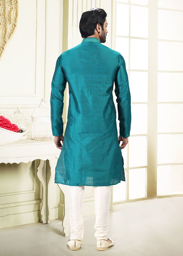 Blue Silk Kurta & Pajama Set