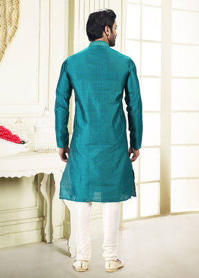 Blue Silk Kurta & Pajama Set