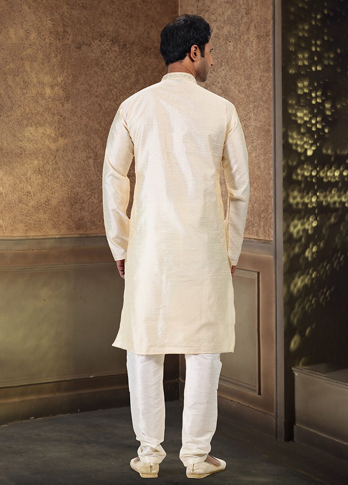 Cream Silk Kurta & Pajama Set