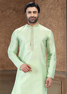 Green Silk Kurta & Pajama Set