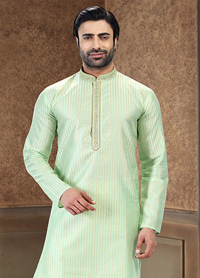 Green Silk Kurta & Pajama Set