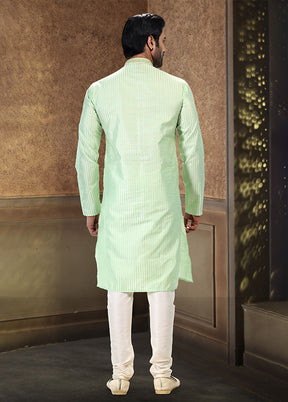Green Silk Kurta & Pajama Set