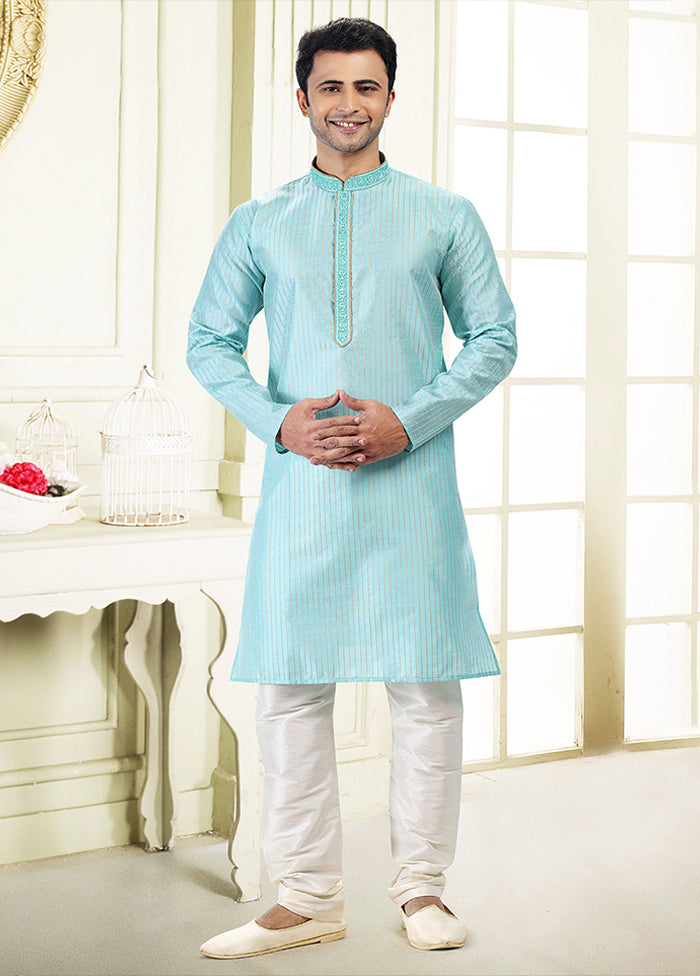Blue Silk Kurta & Pajama Set