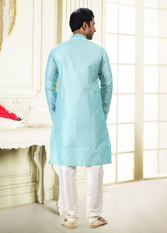 Blue Silk Kurta & Pajama Set