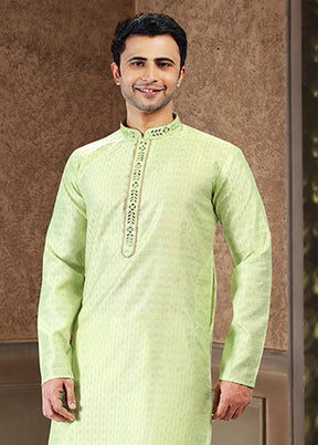 Green Silk Kurta & Pajama Set