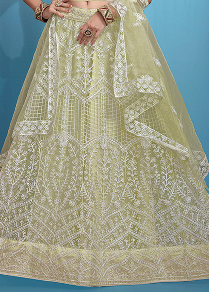 Green Net Dupatta Lehenga Set