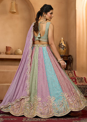 Grey Georgette Lehenga Set
