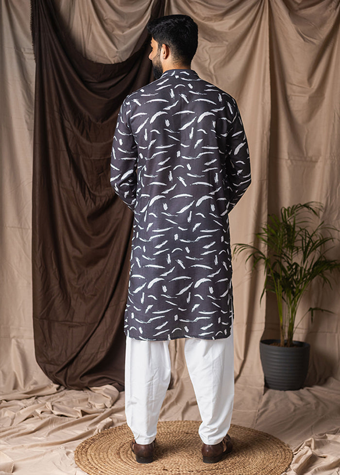 Black Silk Kurta & Pajama Set