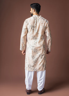 Cream Viscose Kurta & Pajama Set