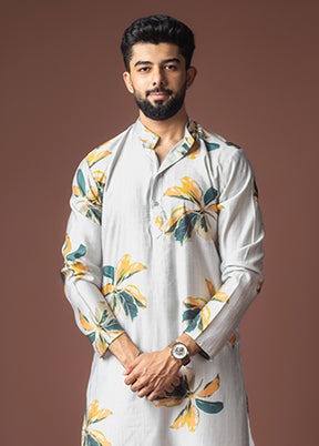 Grey Viscose Kurta & Pajama Set