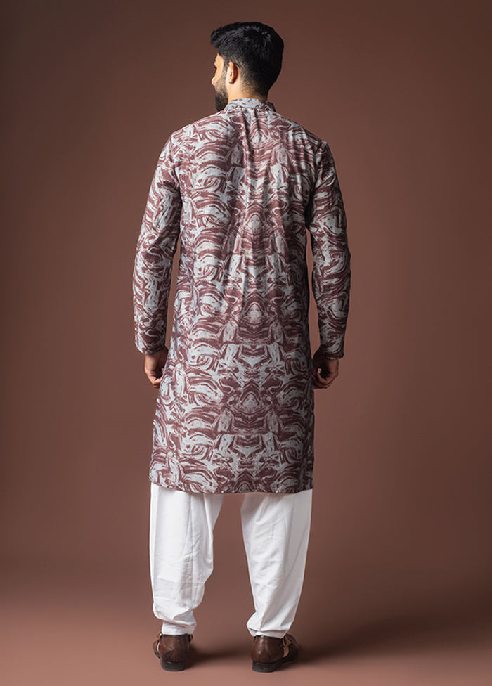 Wine Viscose Kurta & Pajama Set