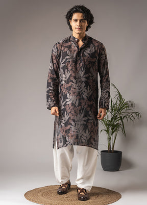 Black Silk Kurta & Pajama Set