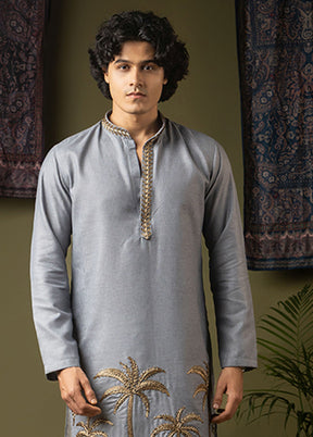 Blue Silk Kurta & Pajama Set